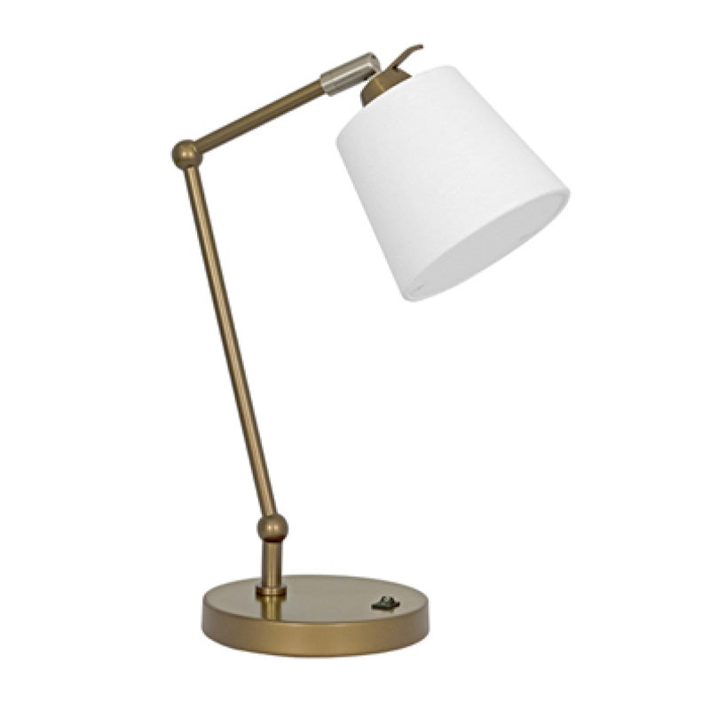 Sungold Table Lamp – White Hardback Shade, LED-Compatible E12, 18" Height