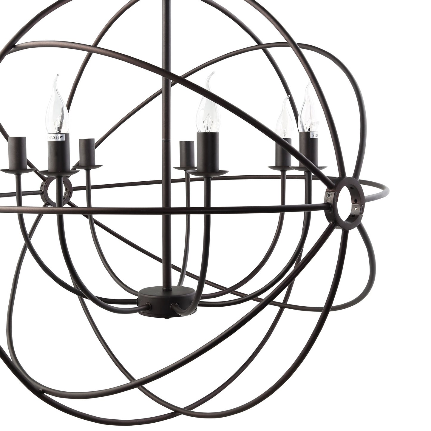 Atom Chandelier in Espresso – Vintage Modern Ceiling Pendant