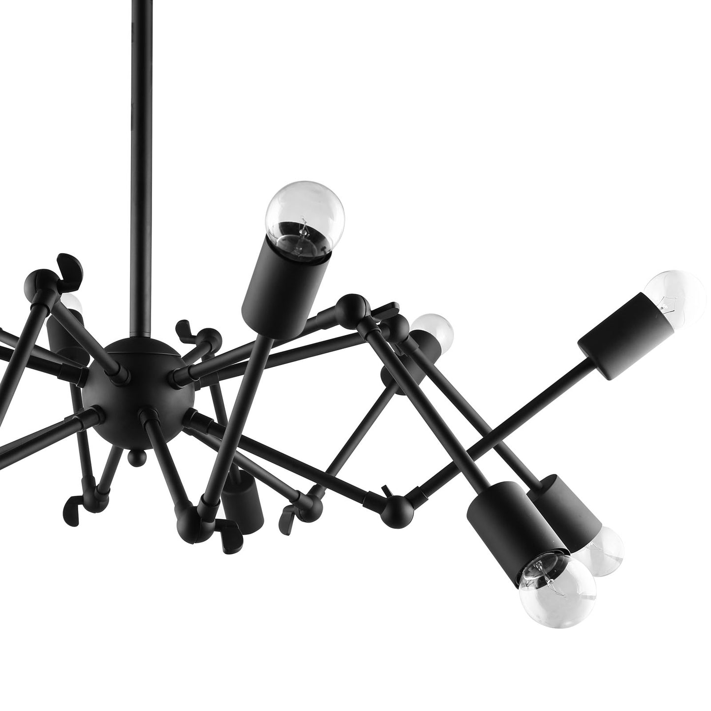 Tagmata Ceiling Fixture in Black – 12-Light Adjustable Industrial Pendant
