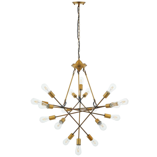 Request Antique Brass 18-Light Mid-Century Pendant Chandelier