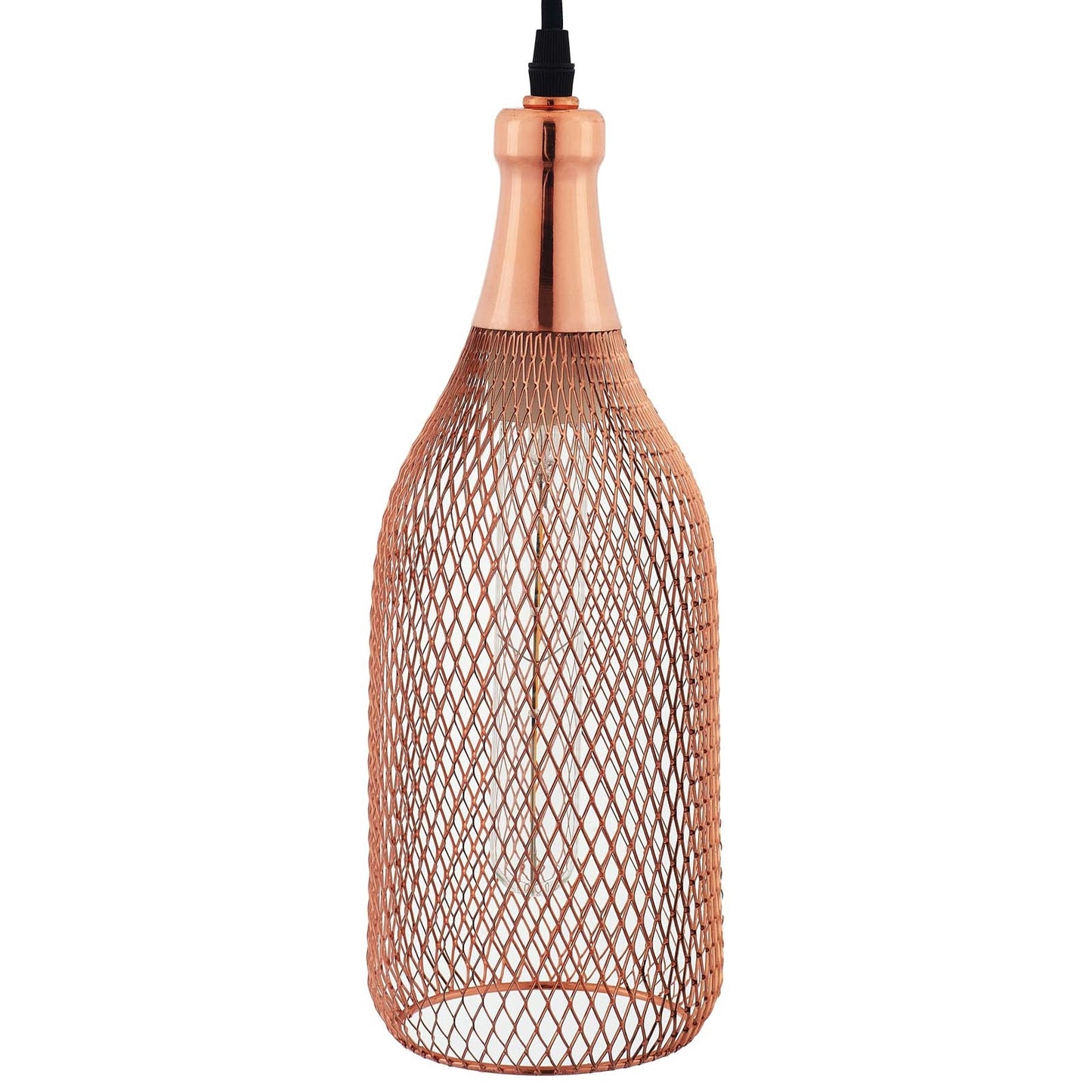 Glimmer Bottle-Shaped Rose Gold Pendant Light – Modern Chic Ceiling Fixture
