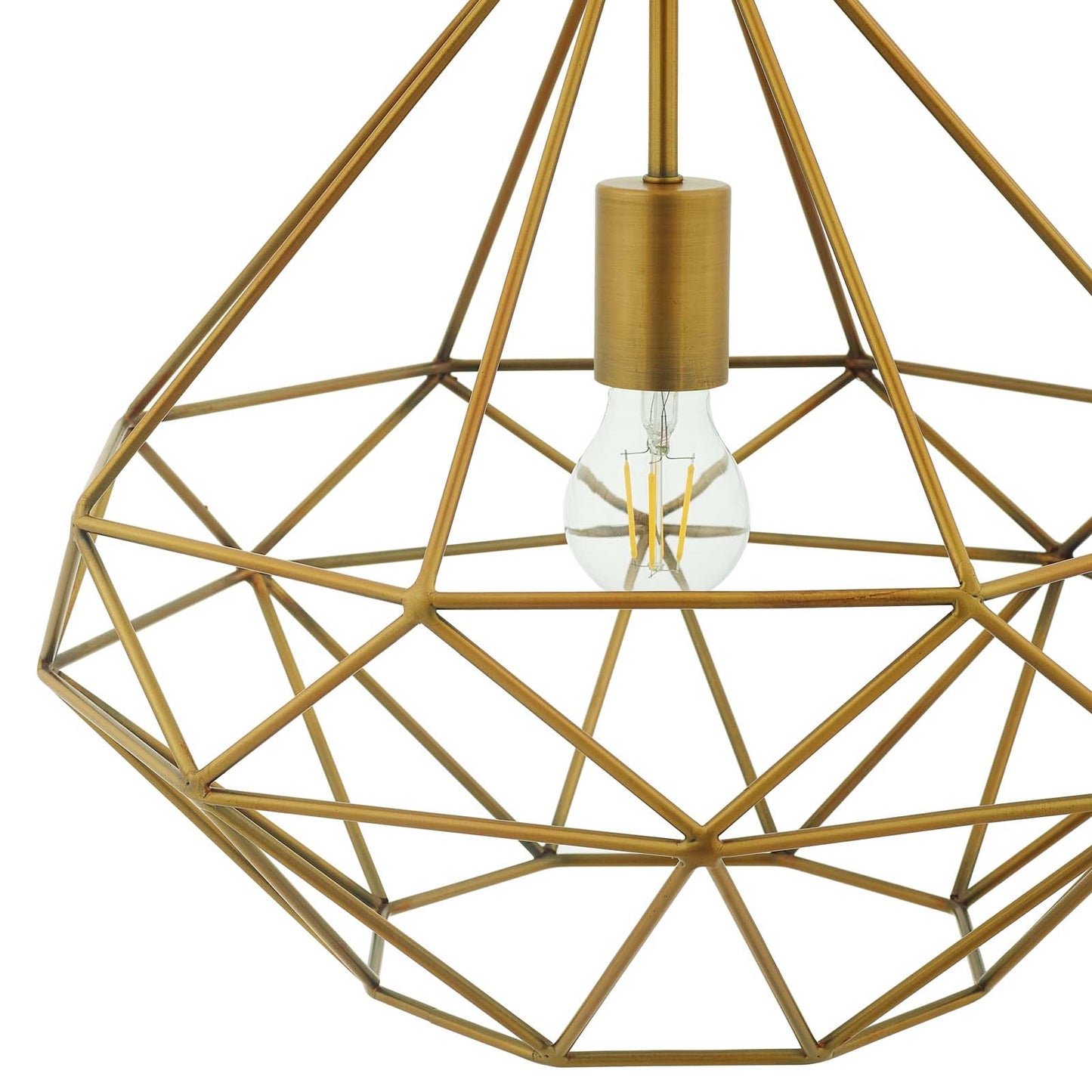 Rarity Diamond-Shaped Brass Pendant Light – Modern Geometric Ceiling Fixture