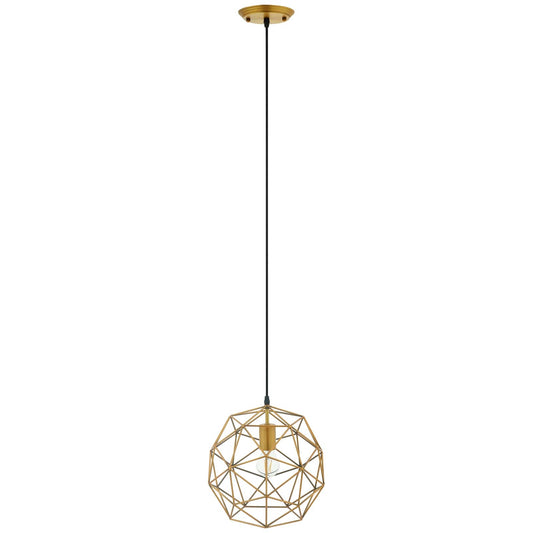 Rarity Geometric Decagon-Shaped Brass Pendant Light – Modern Contemporary Ceiling Fixture
