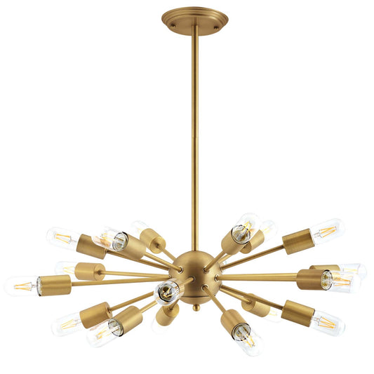 Resolve Brass Pendant Chandelier – 18-Light Mid-Century Modern Fixture