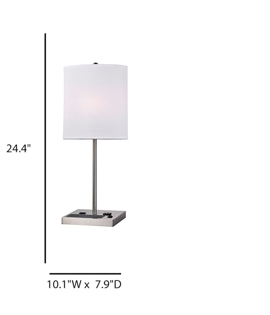 Hospitality Table Lamp with USB & Wireless Charging – Satin Nickel Finish (Model 2868645)