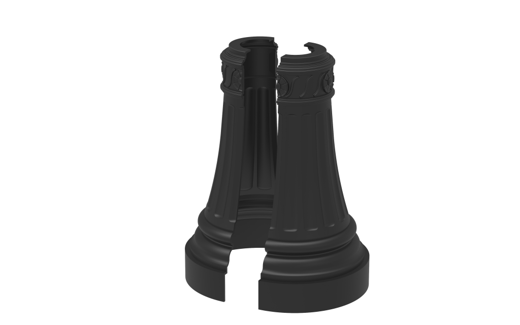 CLP-M86 Decorative Base – 2-Piece Cast Aluminum Clamshell (9" or 12" Square Base Plate)