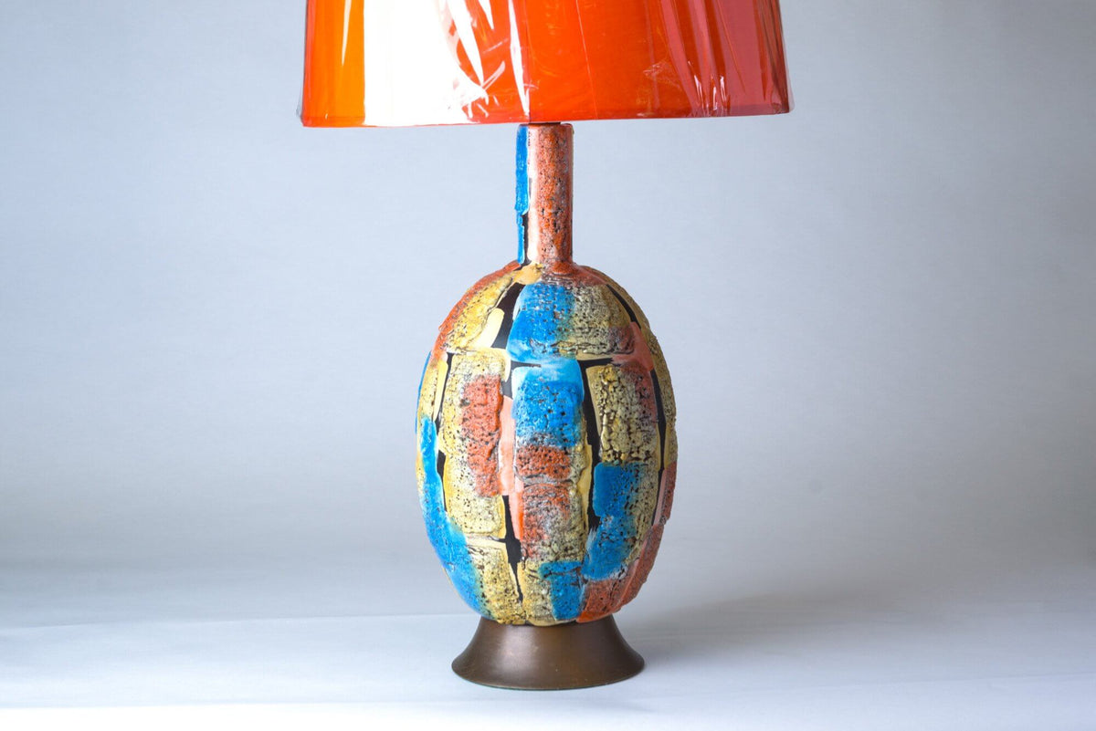 Mid-Century Multicolor Table Lamp – Italian 1960s Vintage Decorative Lighting