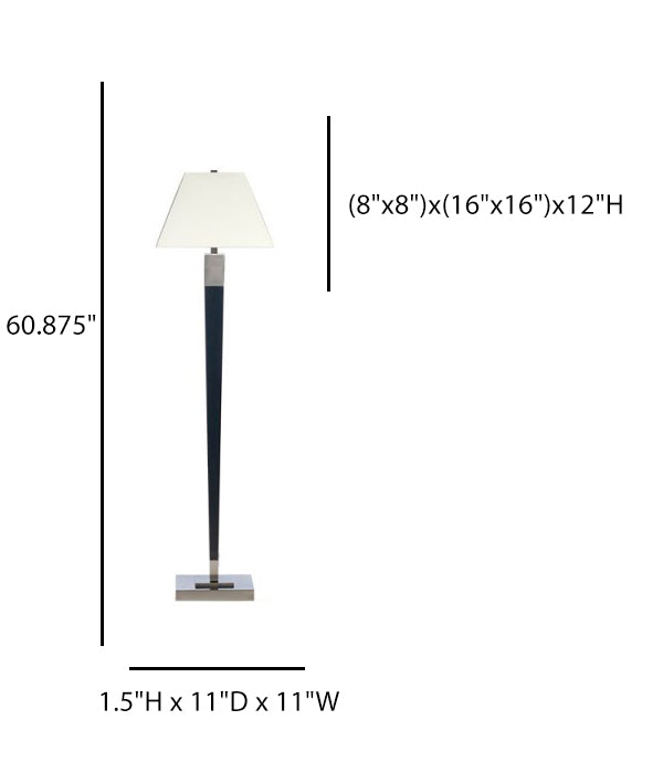 Guest Room Floor Lamp – Candlewood Suites, Brushed Nickel & Dark Wood Finish
