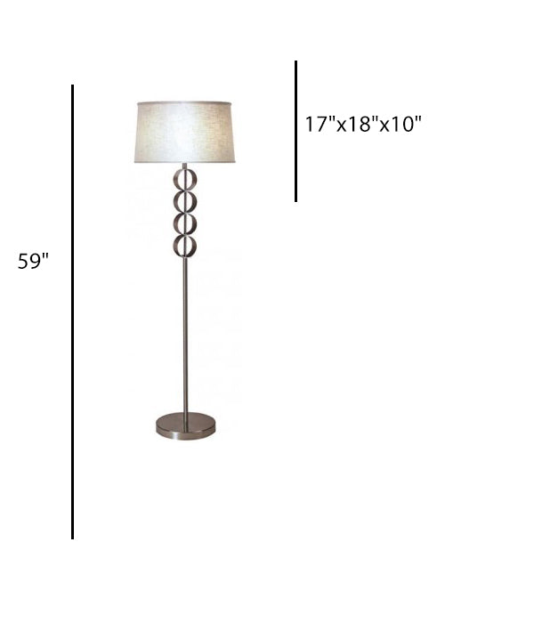 Guestroom Floor Lamp – Marriott Town Place Suites, Satin Nickel Finish with White Linen Shade