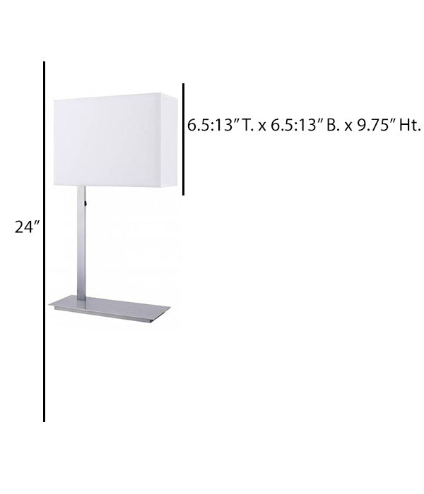 Modern Table Lamp – HLHF6019, Brushed Nickel with White Honeycomb Shade