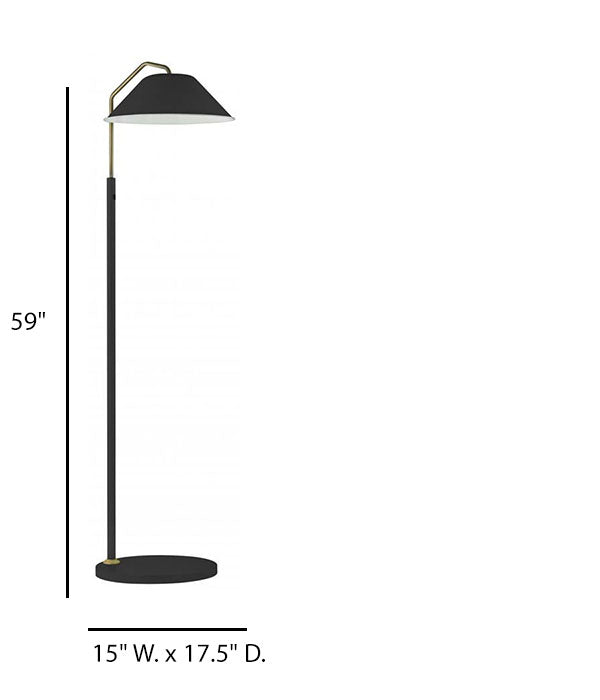 Matte Black & Brushed Brass LED Floor Lamp – HLHF6023