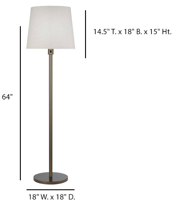 Antique Brass Floor Lamp with Beige Linen Shade – HLHF6027