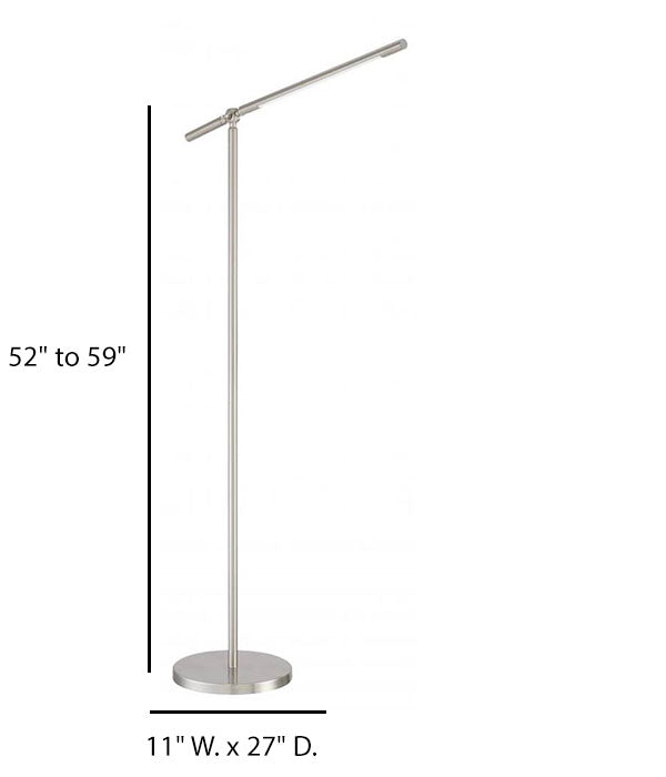 Adjustable Brushed Nickel LED Floor Lamp – HLHF6046