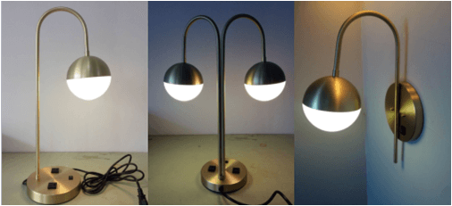 Brass Metal Table Lamp with Opal Matte Acrylic Shade – HLHT7032