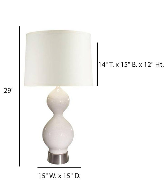 Ivory Crackle Ceramic Table Lamp with Cream Linen Shade – HLHT7037