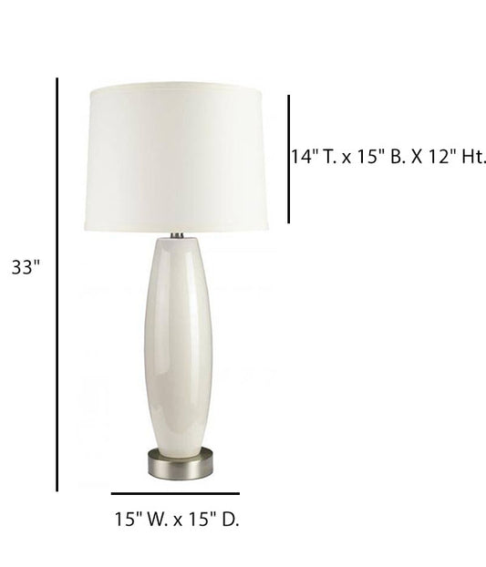 Ivory Crackle Ceramic Table Lamp with Cream Linen Shade – HLHT7038