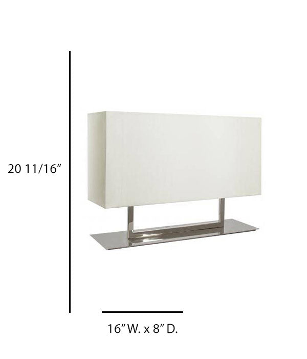 Polished Stainless Steel Table Lamp with White Linen Shade – HLHT7042