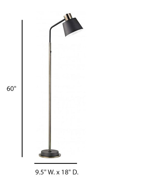 Light Brushed Bronze & Matte Black Floor Lamp with Medium Base – HLHT7045
