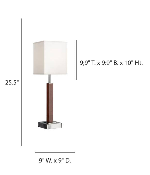 Dark Cherry Table Lamp with Cream Linen Shade – HLHT7049