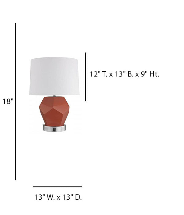 RotOrange Table Lamp with White Linen Shade – HLHT7059