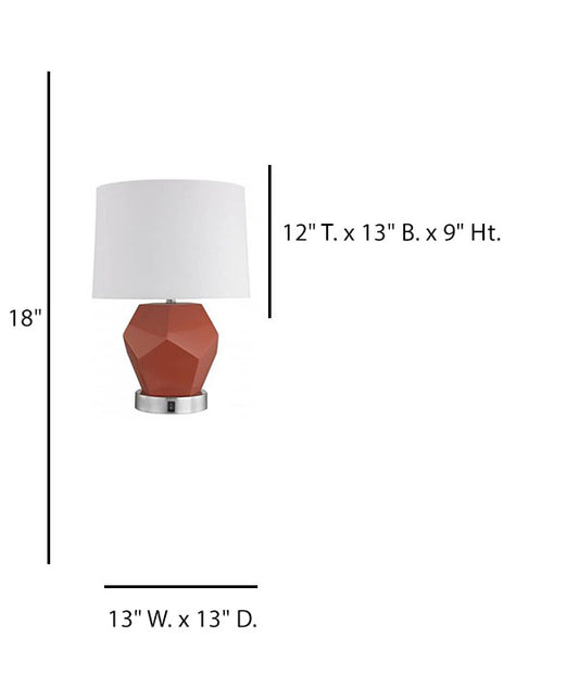 RotOrange Table Lamp with White Linen Shade – HLHT7059