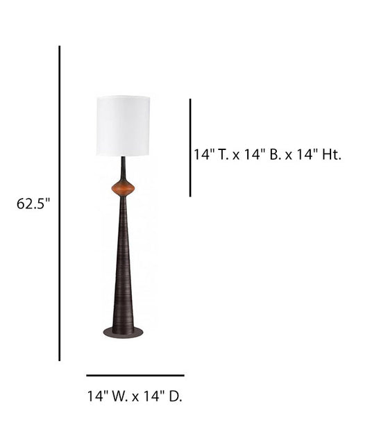 HLHT7068 Orange Gradient Floor Lamp with White Linen Shade – 62.5” Modern Accent Lighting