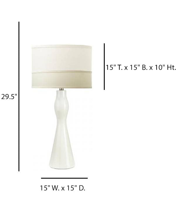 HLHT7073 Gloss Alabaster Table Lamp with Cream Parchment Linen Shade – 29.5” Elegant Accent Lighting
