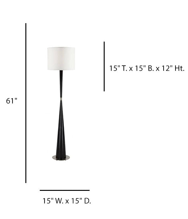Espresso Brushed Nickel Floor Lamp with Cream Linen Shade – HLHT7095