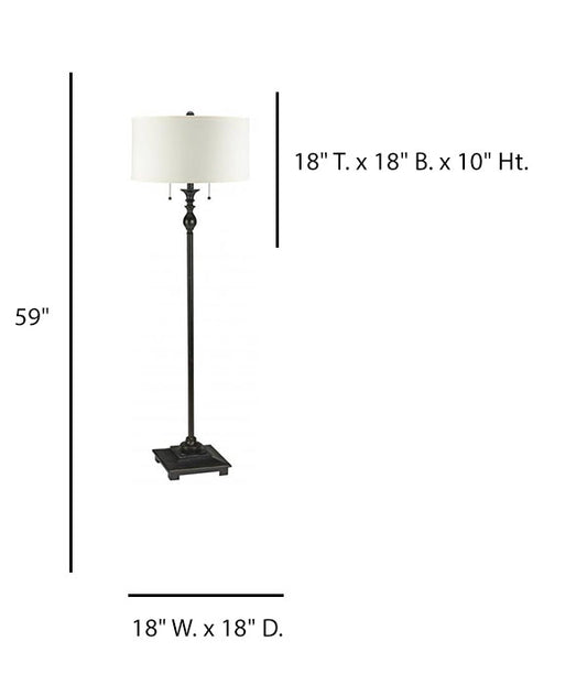 HLHT7103 Antique Bronze Floor Lamp with Dual Pull Chains – 59” Traditional Lighting