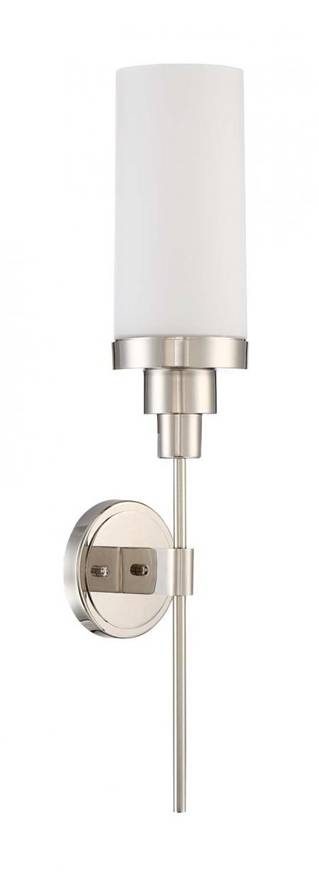 LED Wall Sconce with Frosted Clear Shade – Polished Nickel Finish