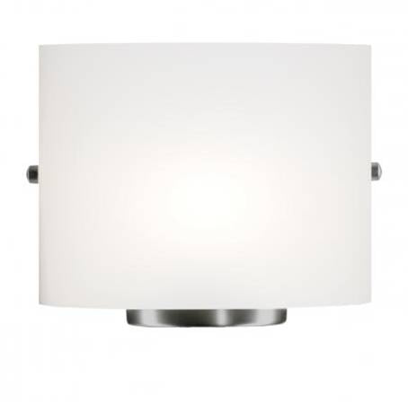 LED Wall Sconce with Frosted White Shade – Brushed Nickel Finish