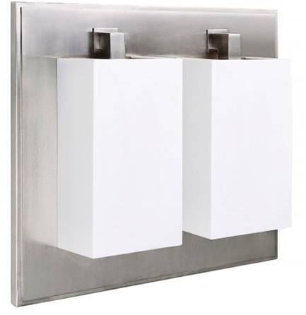 Brushed Nickel LED Wall Mirror with Frosted White Acrylic Shades – HLHW10096