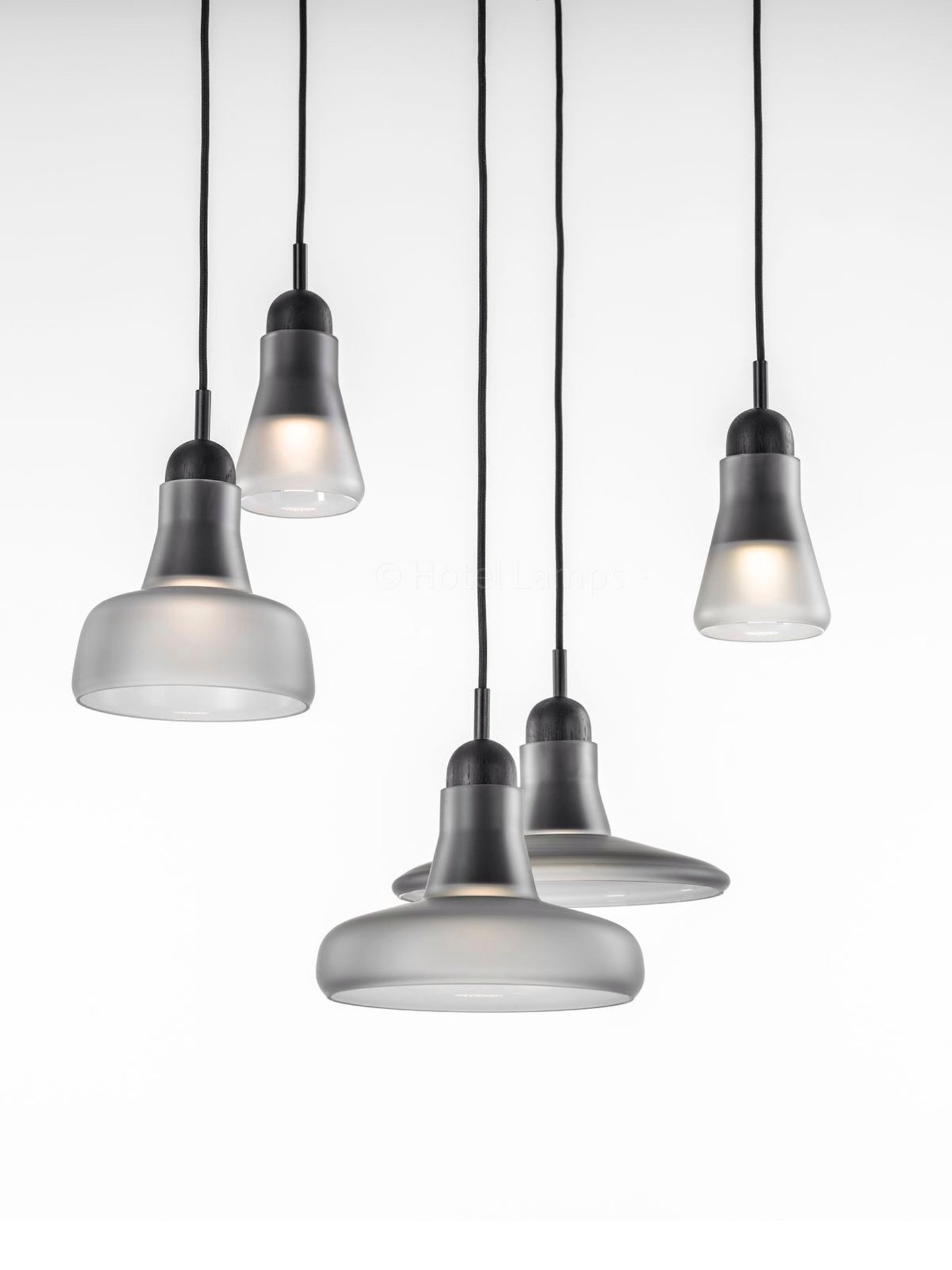 Smokey Glass Pendant Light – Matte Black Modern Ceiling Fixture