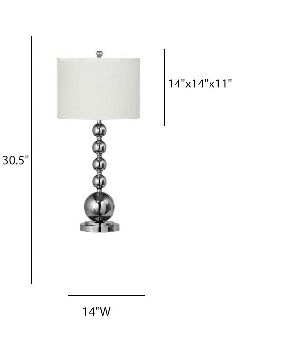 Hotel Table Lamp – Chrome Finish with White Linen Hardback Shade