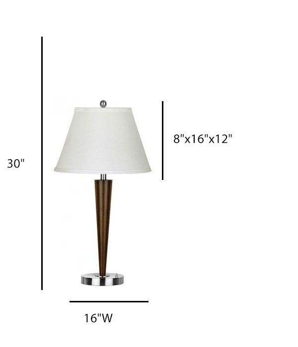 Contemporary Nightstand Table Lamp for Hotel – Satin Nickel Base with White Linen Shade