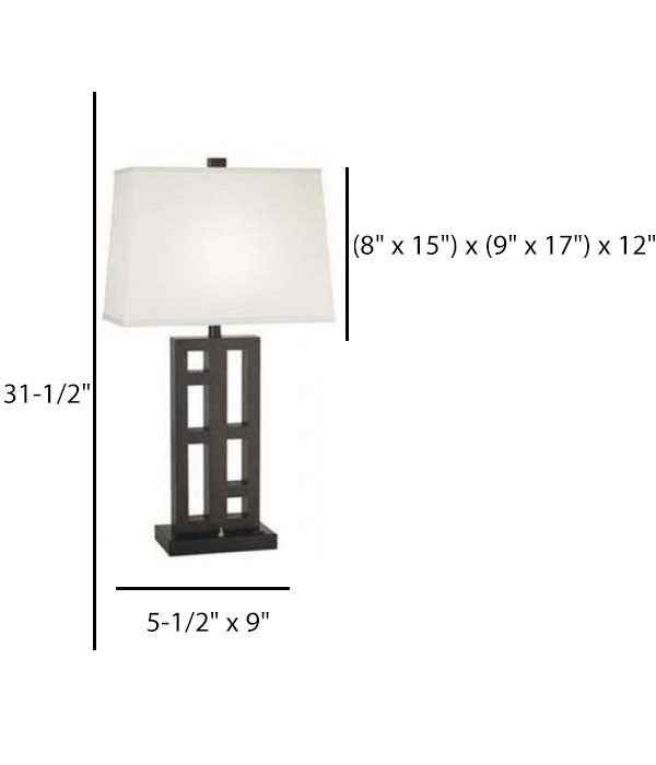 Espresso & Brushed Nickel Table Lamp – Holiday Inn Urban Style with White Hardback Shade