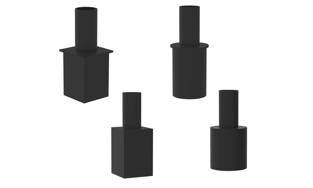 Vertical Tenon Adapter – Round & Square Pole Mounting