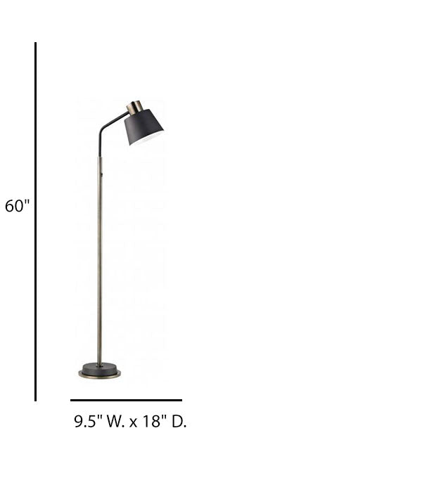 Light Brushed Bronze & Matte Black LED Floor Lamp – HLW10023
