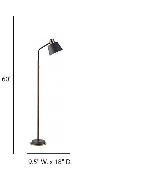Light Brushed Bronze & Matte Black LED Floor Lamp – HLW10023