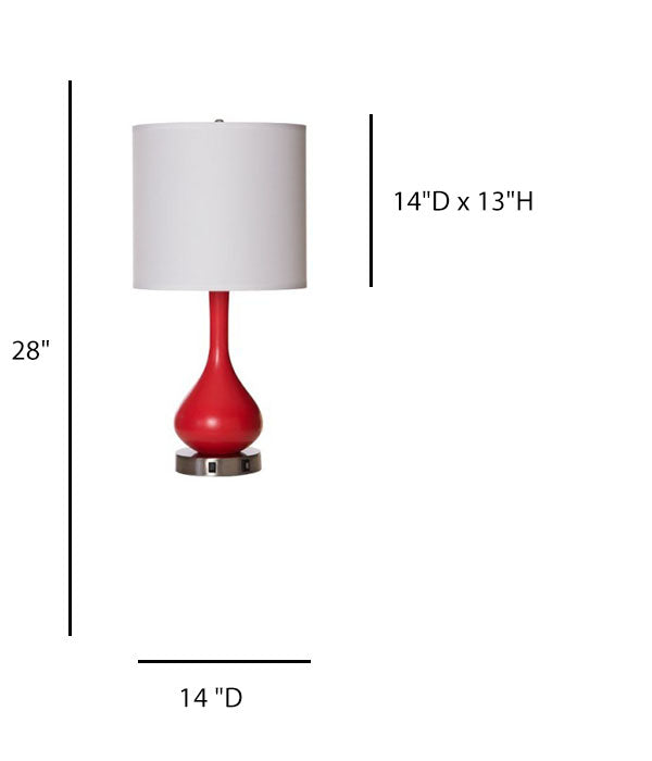 Hampton Inn FYI Table Lamp – Brushed Nickel Finish with White Drum Shade and USB Charging Station