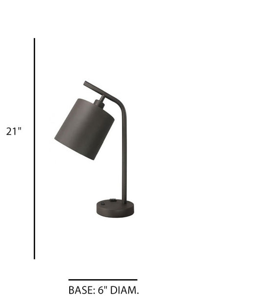Hampton Inn Confident Desk Lamp – Bronze Finish with Built-in Outlet