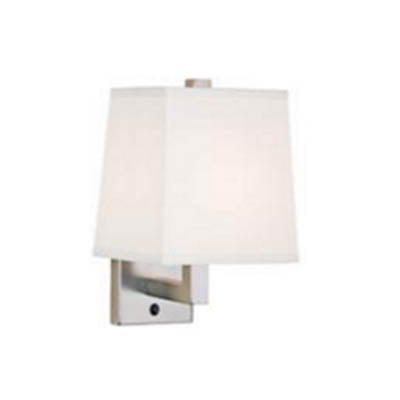 King Brushed Nickel Headboard Sconce with Off-White Linen Shade