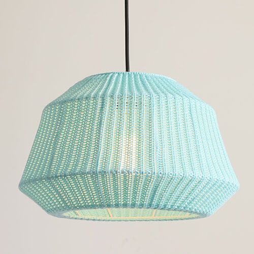 Knitting Wool Pendant Light – 13.8” Wide Decorative Ceiling Lamp with Wood Accent (UL Listed)