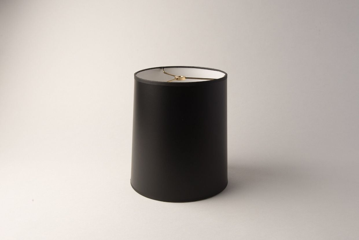 Tall Drum Lampshade – Black Opaque Paper