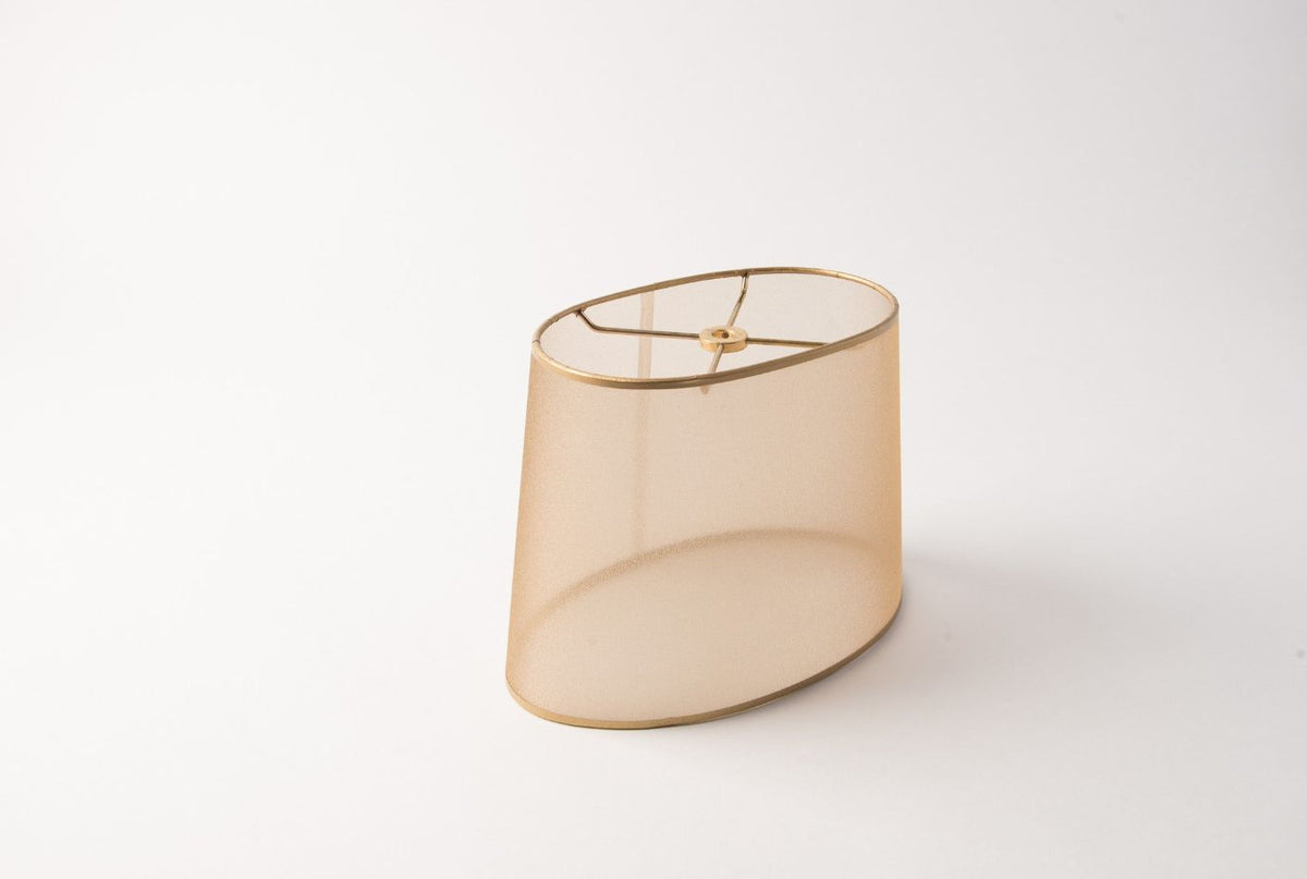 Oval Lamp Shade – Gold Organza, Transparent