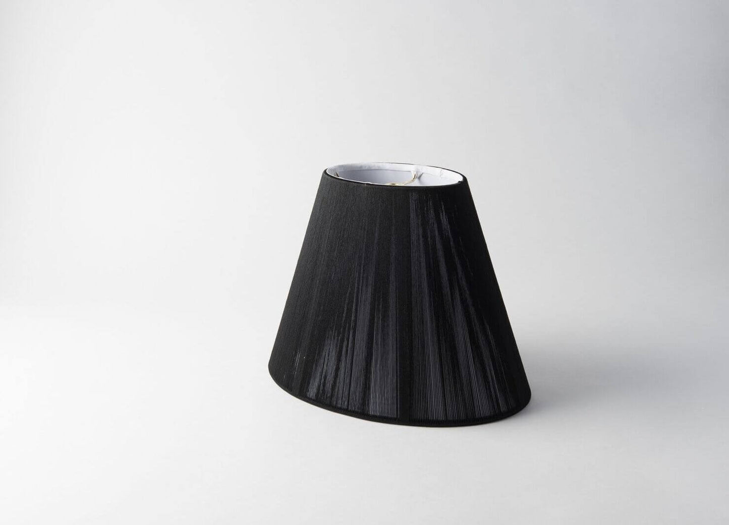 Oval Lamp Shade – Black Silk String, Soft-Sided