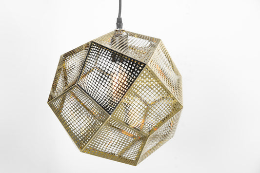 12.5” Golden Moroccan Pendant Light – Villa Style Ceiling Lamp