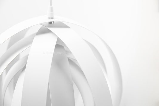 White Spiral Metal Pendant Light – Adjustable Contemporary Ceiling Lamp