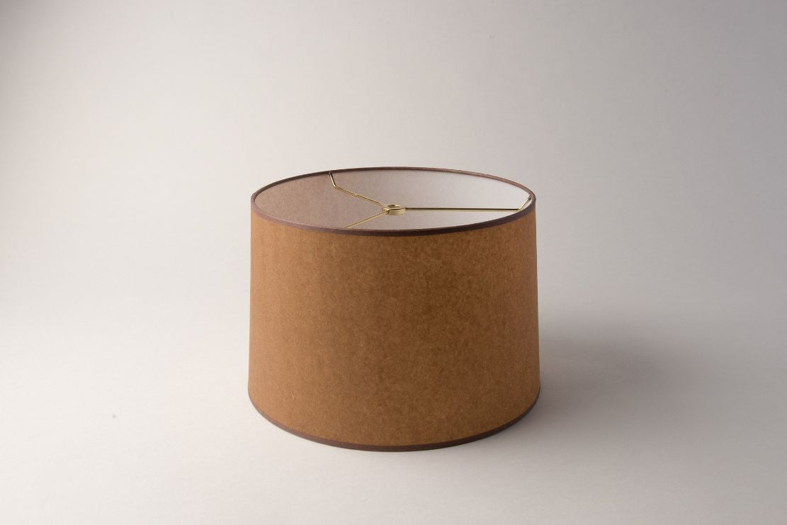 Short Drum Lampshade – Wax Paper (Brown Kraft)