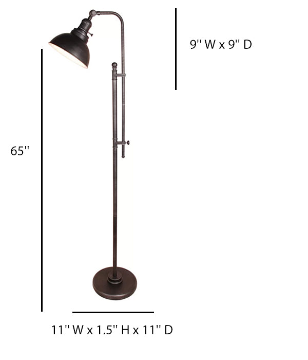 Dark Bronze Metal Floor Lamp with Compact Shade – HLRT16046